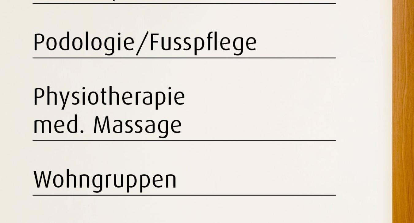 Pflegezentrum Stadtgarten: Signaletik